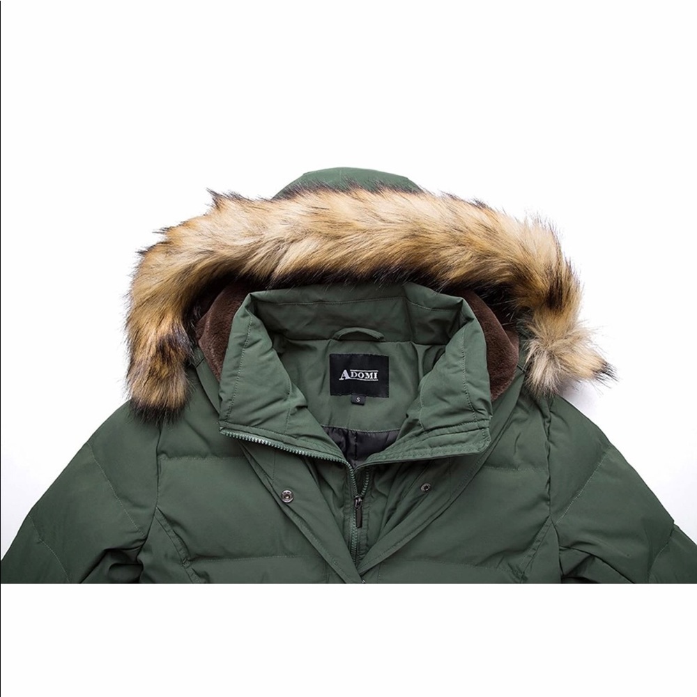 ADOMI Women's Long Hooded Thickened Down Coat with Fur Trim MEDIUM